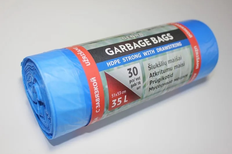 35L HDPE užrišamas maišas 30 vnt